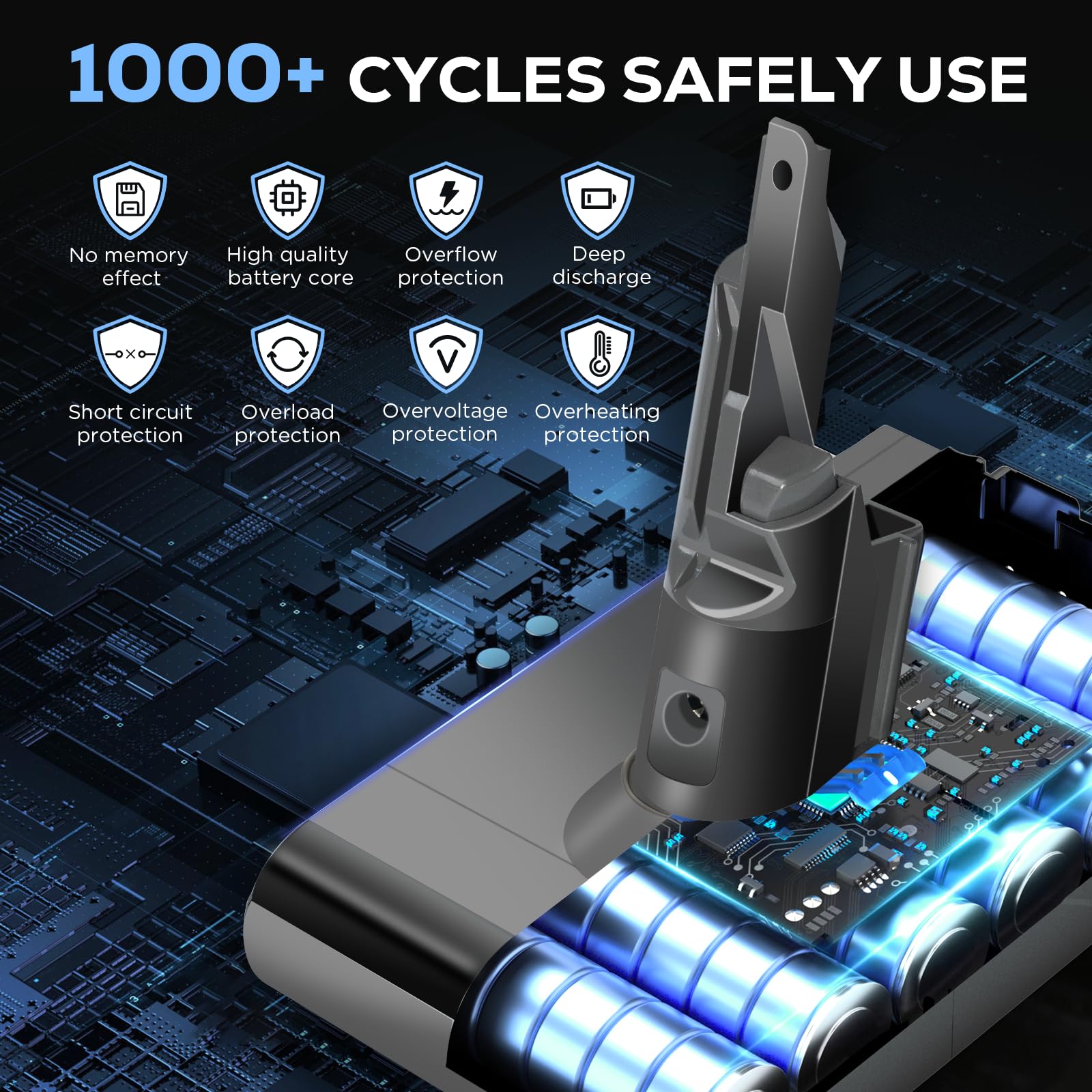 Amazon.com: Batryuic Upgraded 6500mAh V7 Battery Compatible